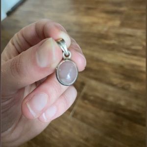 Pink tourmaline silver pendant